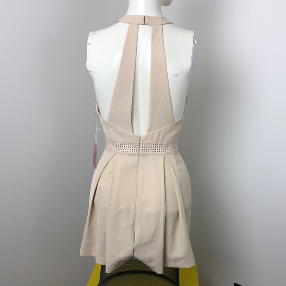 Forever21 Beige Halter Open Back Mini Romper Size S - Picture 6 of 12